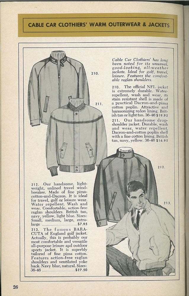 Coats page from a 1970 Cable Car Clothiers catalog